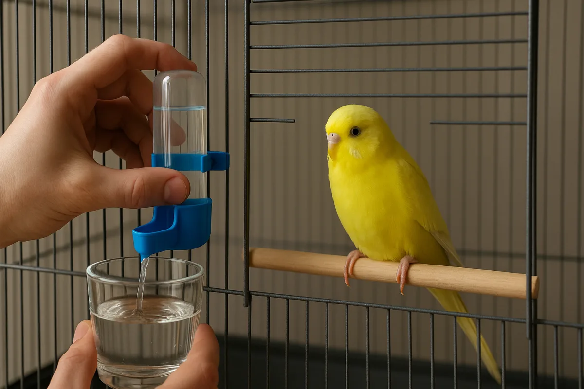 Quando è meglio cambiare l'acqua al beverino dell’uccellino? Il trucco per evitare malattie