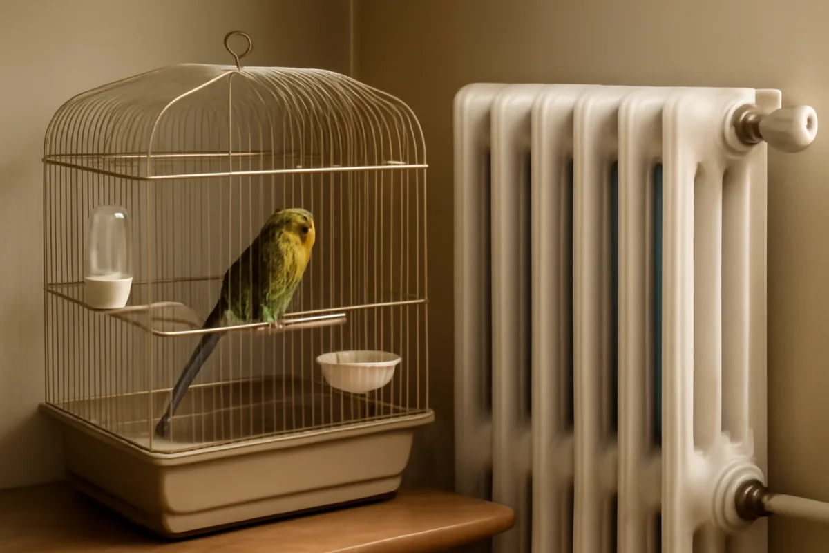 Gabbia vicino ai termosifoni: vantaggi o pericoli per il benessere degli uccelli?