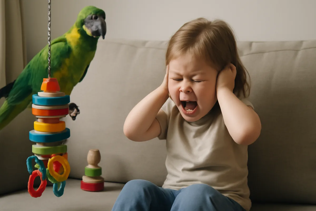 Giochi rumorosi per pappagalli: vanno bene o meglio evitare in presenza di bambini?
